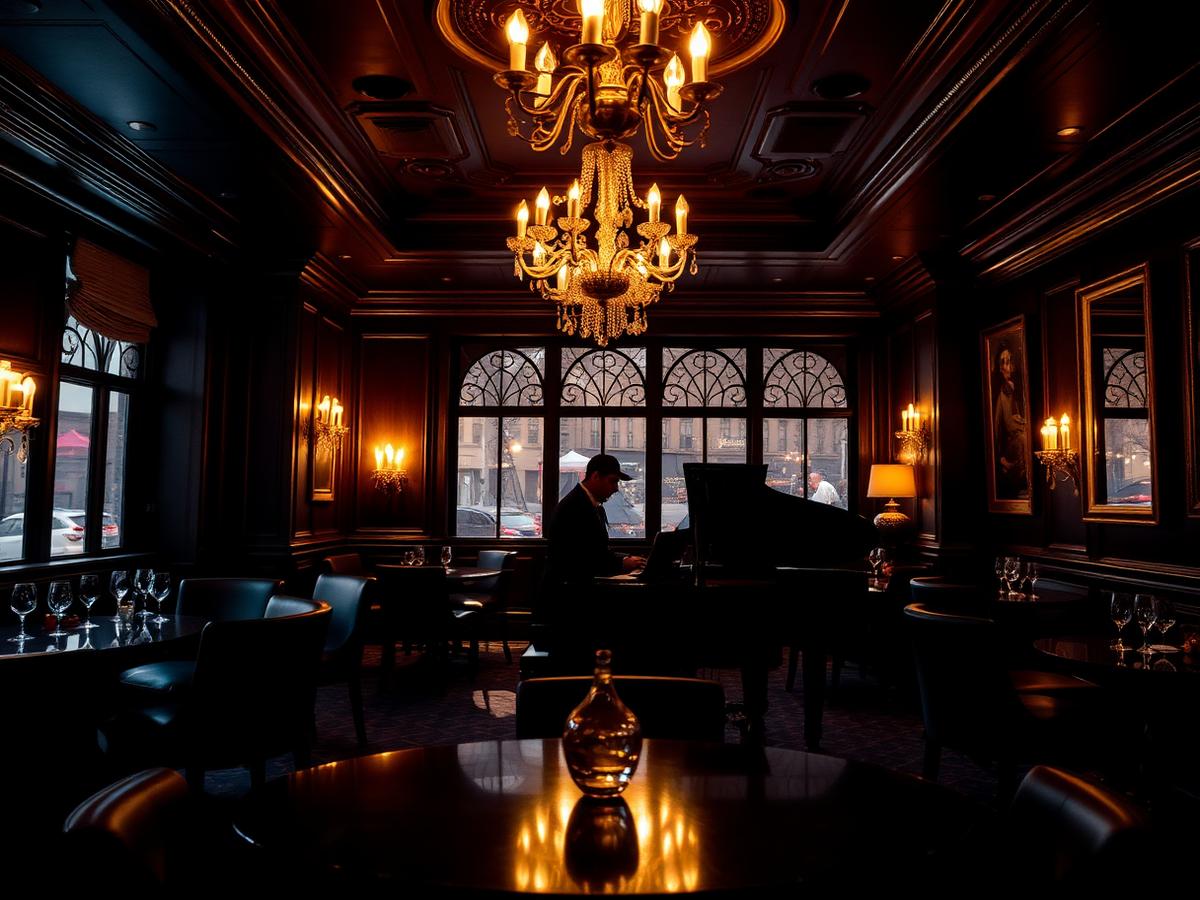 A trio playing late in a private room, licensed photograph