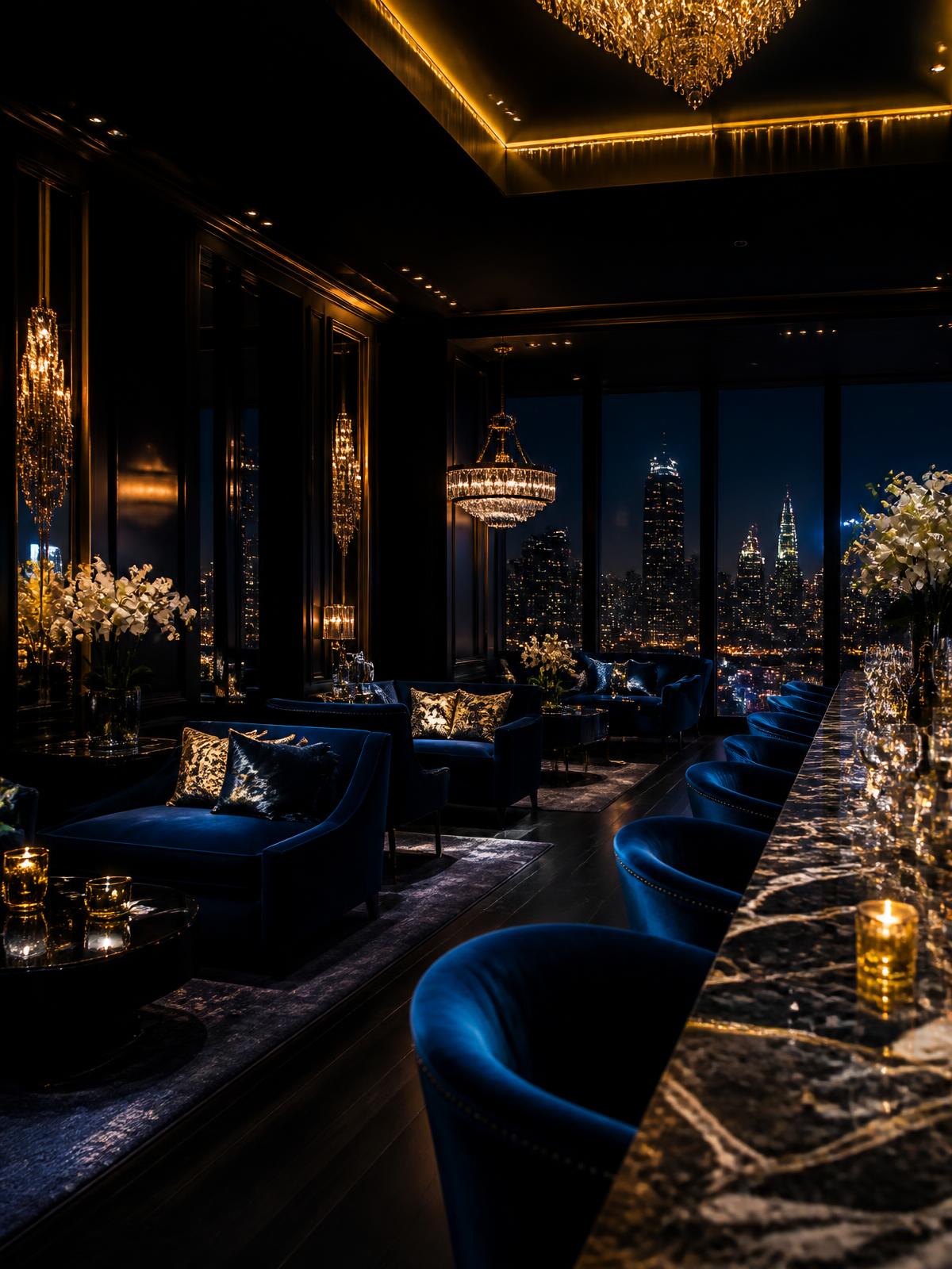 An unoccupied room, set before service